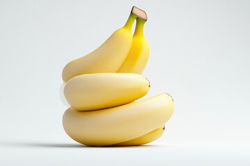Stack of ripe bananas against a plain background