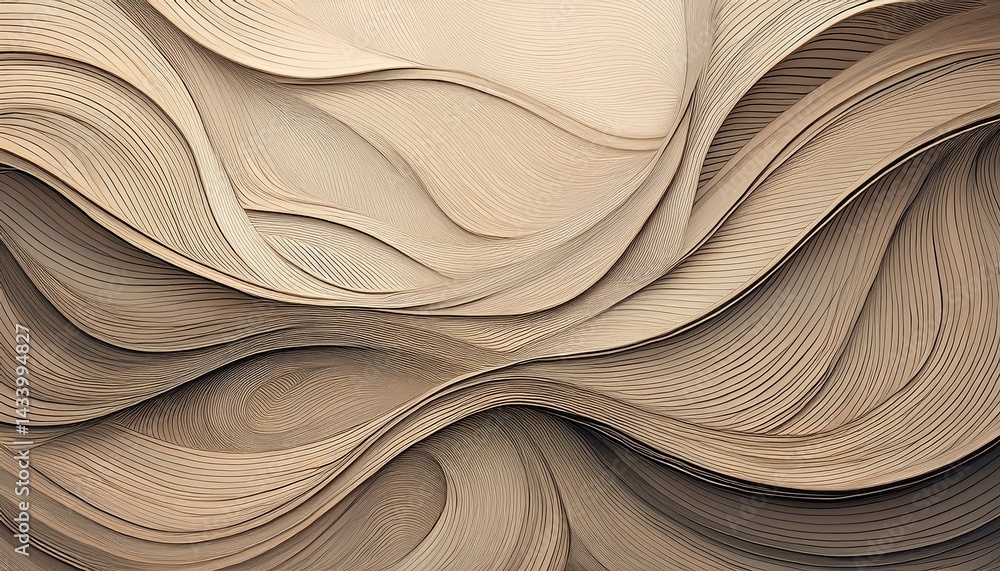 Poster flowing waves of abstract textures digital space visual art creative design close-up view modern aes
