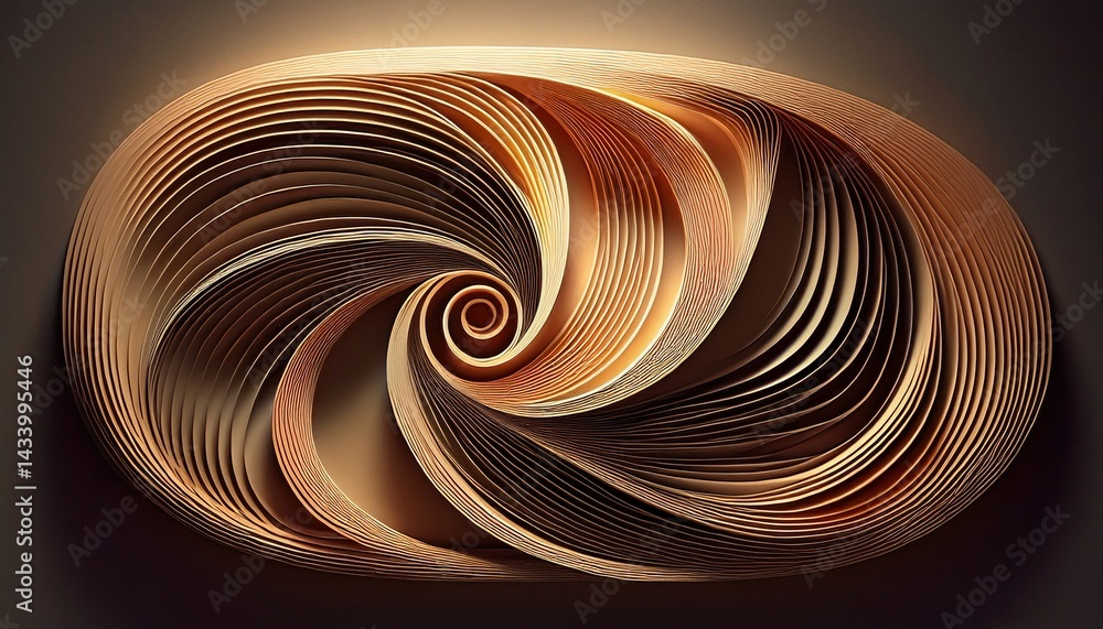 Aufkleber dynamic spiral art creation digital studio abstract design warm tones perspective from above modern 