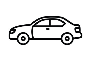 Fototapeta premium Minimalist Black Car Silhouette
