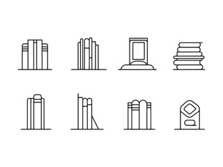 Bookend line art minimalist design concept