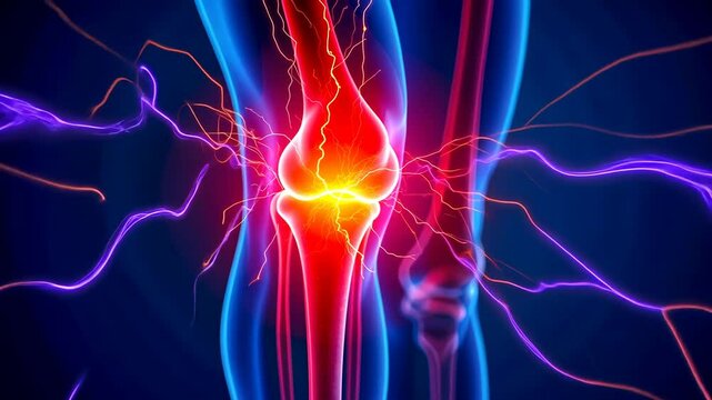 Knee pain, joint inflammation, pain relief. Chronic discomfort. Ligaments tear during excessive exercise. Cartilage degradation limits mobility. Arthritis symptoms increase joint pain.