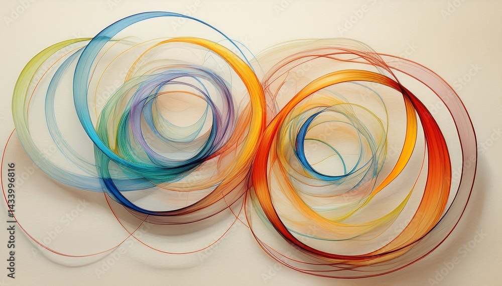 Aufkleber dynamic swirls of colorful abstract art creative studio digital artwork modern environment close-up 