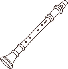 wooden flute isolated on white