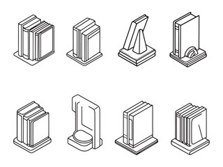 Bookend line art simple artistic drawing style