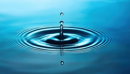 Captivating ripple effect of a water drop nature setting macro photography tranquil environment close-up view fluid dynamics