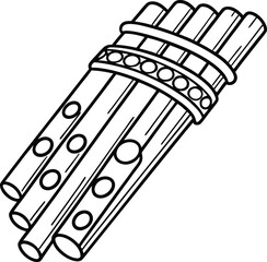 wooden flute isolated on white