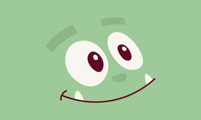 Cute Cartoon Monster Face Background