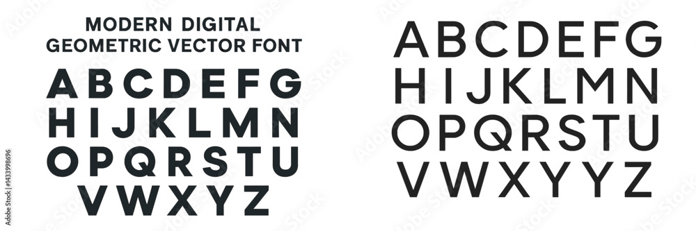 Aufkleber Geometric vector font showcasing uppercase letters in a modern digital design for creative projects