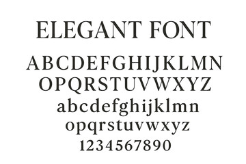 Elegant font showcasing uppercase and lowercase letters, numbers, and stylistic variations suitable for print and design purposes