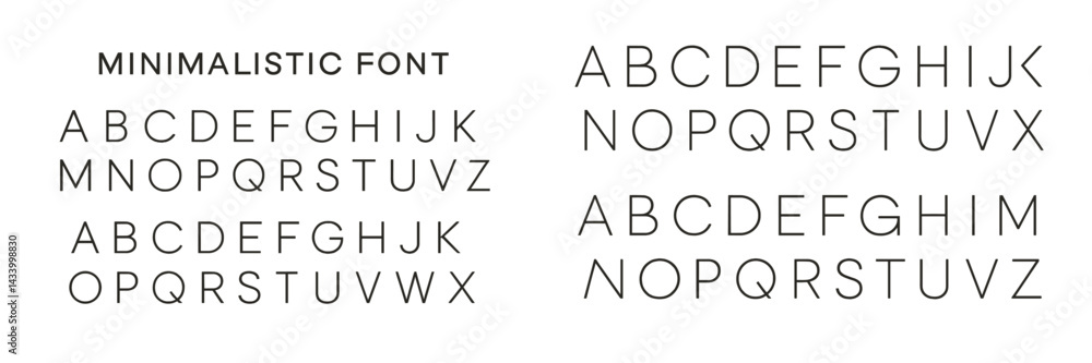 Poster Minimalistic font styles showcasing uppercase letters on a plain background for design inspiration