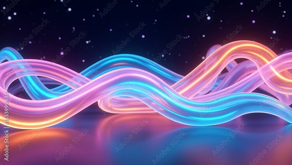 Poster abstract background with glowing lines. generative ai.