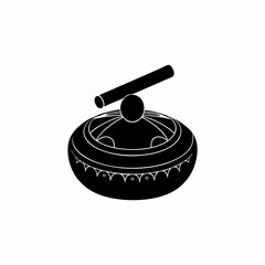 creative Silhouette Small handheld gong Icon Vector Illustration 