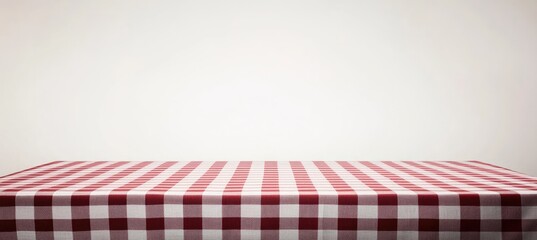 Blank Tablecloth with Red and White Checkered Pattern