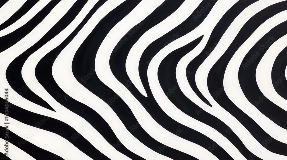 Poster zebra stripes pattern: abstract representation of a zebra's coat, where bold black and white stripes