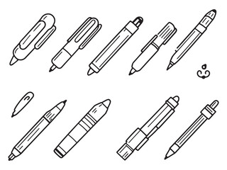 Pen line art decorative plant pattern