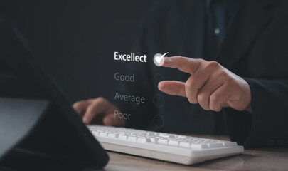 Client or consumer rating service experience on online application. customer review satisfaction...