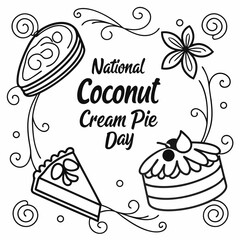 NATIONAL COCONUT CREAM PIE DAY vector illustration