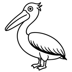 Sleek Pelican Line Art Design