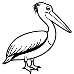 Sleek Pelican Line Art Design