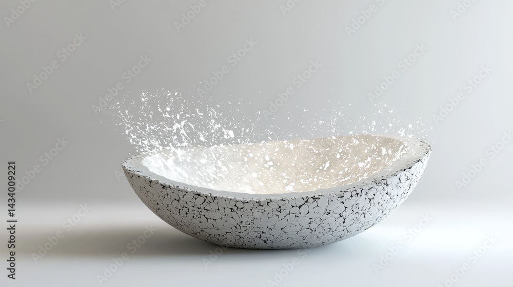 Poster a bowl splashes water creating dynamic and refreshing visuals.