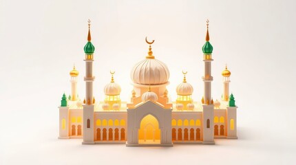 Ornate Building with Crescent Moons and Dome Architecture