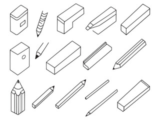 Pencil Box line art simple sketch