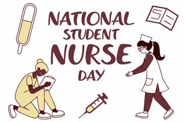 Obraz premium NATIONAL STUDENT NURSE DAY vector illustration