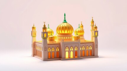 Obraz premium Architectural Model with Golden Domes and Ornate Details