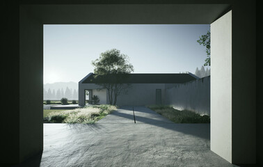 Exploring Modern Minimalist Architecture Set Against a Stunning Natural Landscape