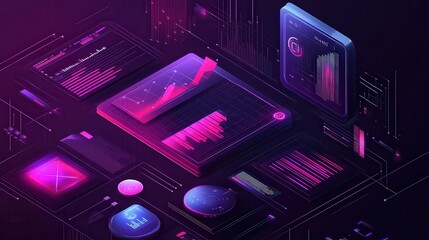 Obraz premium AI, Big Data, and business analytics icons represent the integration of advanced technology in analyzing graphs, business data, and market trends, driving strategic decisions and innovative solutions.