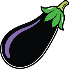 Colorful Vector Eggplant Illustration