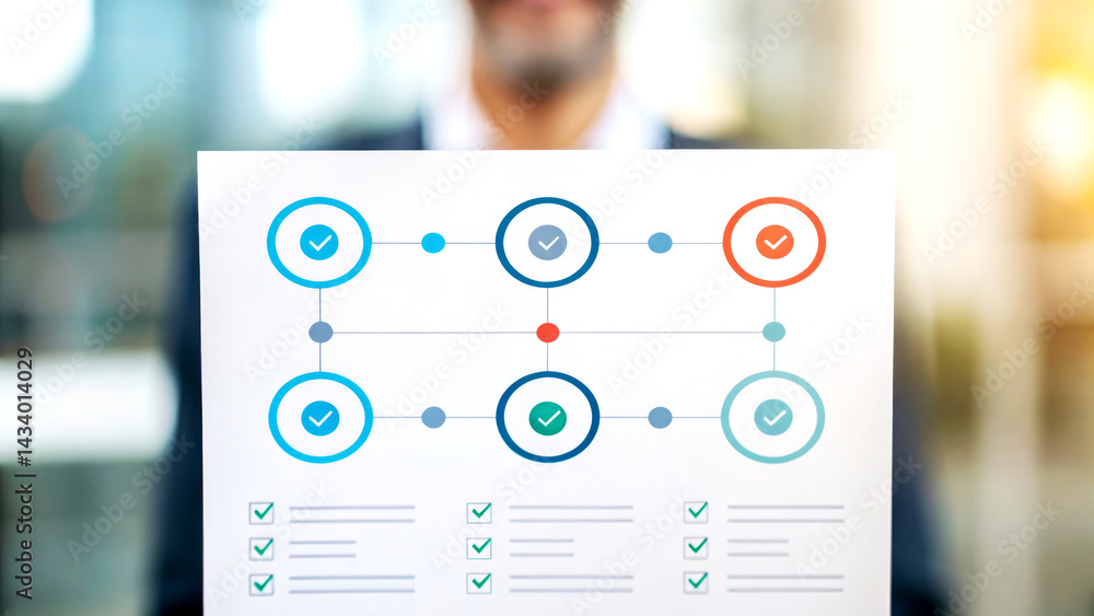 Aufkleber efficient kyc process implementation corporate office infographic digital environment close-up view 