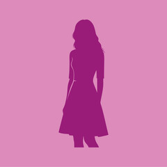 vector silhouette of a woman in a beautiful dress for a party event