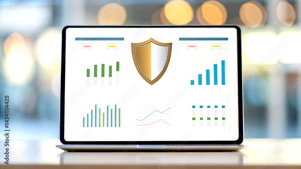 Poster kyc compliance analysis dashboard business office data visualization modern workspace digital insigh
