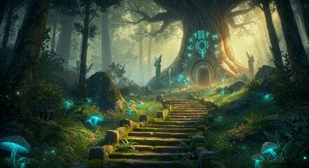 Obraz premium Mystical forest pathway