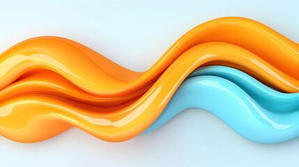 Abstract Blue and Orange Wave Background