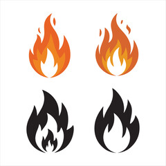 set of fire icons, fire flame icon set.