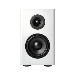 Obraz premium White compact speaker, audio equipment.