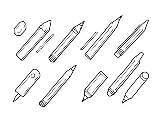 Pencil line art drawing of animals