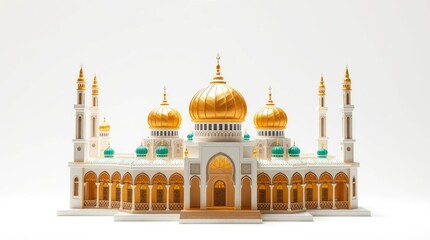 Obraz premium Ornate Architectural Building with Domes Isolated