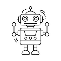 funny robot icon, funny robot vector illustration-simple illustration of funny robot, perfect for funny robot logos and icons