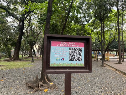 Feb 2025 - Luneta Park, Manila, Philippines: QR code of Luneta Park
