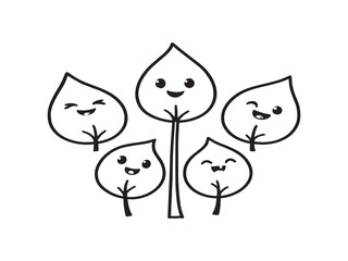 Fresh Cowpea Greens Hand Drawn Line Art Design