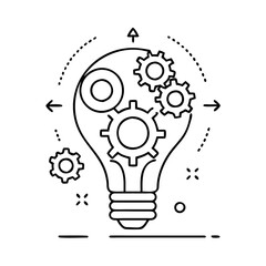 gear on light bulb icon icon, gear on light bulb icon vector illustration-simple illustration of gear on light bulb icon, perfect for gear on light bulb icon logos and icons
