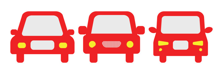 car icon, vehicle or automobile front view flat vector icon for apps and websites
