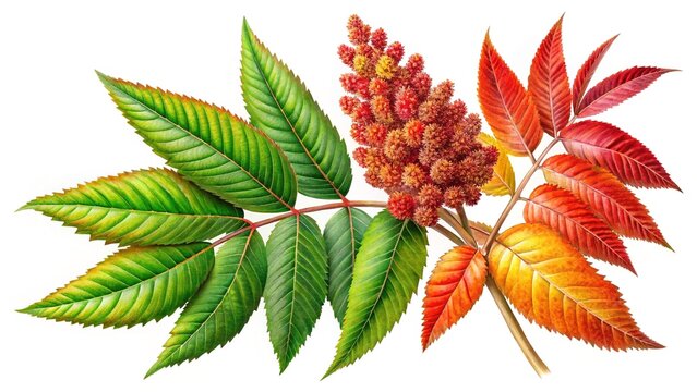 Aromatic Sumac: Rhus aromatica Detailed Botanical Illustration