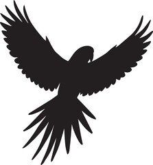 Obraz premium Silhouette of a Flying Parrot