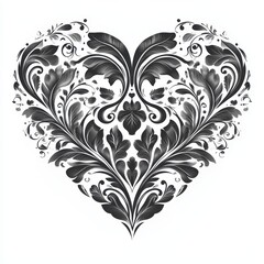 Obraz premium artistic heart shape variations, editable SVG, monochrome line art