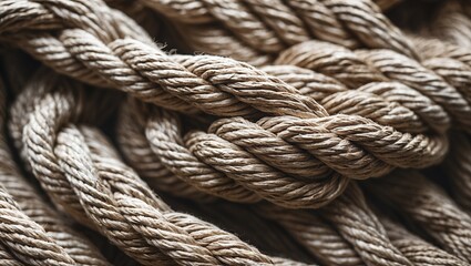 Fototapeta premium Intimate close-up of strong textured rope